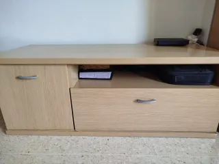 Conjunto de salón madera y cristal