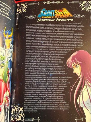 Programa Saint Seiya Symphonic Adventure