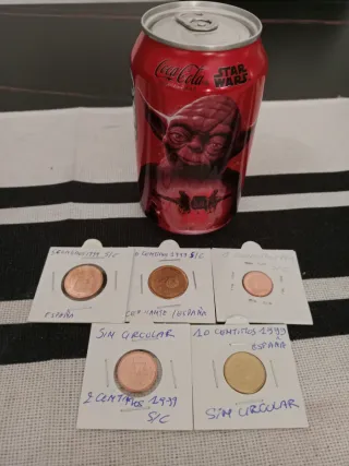 Lata Coca-Cola Star Wars yoda + 5 Monedas 1999 S/C