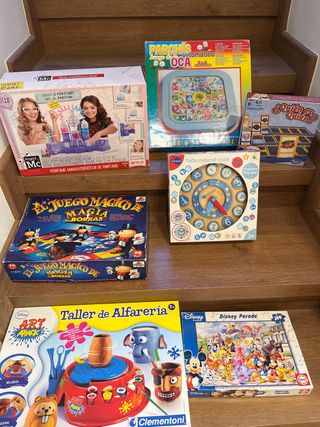 Lote:Reloj, Puzzle, alfareria, magia borras.....