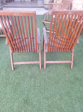 Conjunto 2 Sillas Madera Teca Exterior