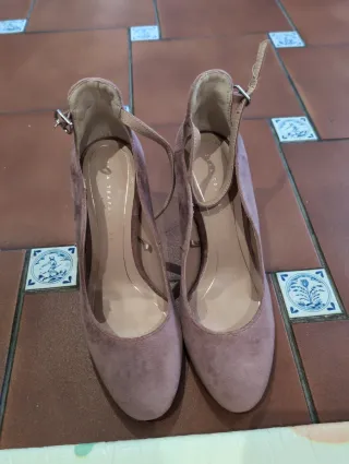 Zapato Zara Terciopelo Rosa Talla 38