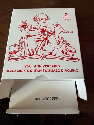 Estuche Moneda 2€ Vaticano Tomás de Aquino 2024