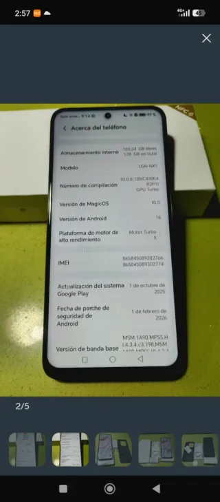 Honor 400 Smart 5G Negro Android 16