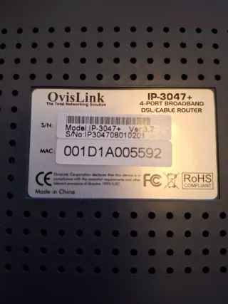 Router OvisLink IP-3047+ Cable/DSL + Switch 4
