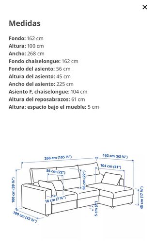 Sofá 3 plazas con chaiselongue