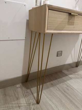 Mueble recibidor madera y metal