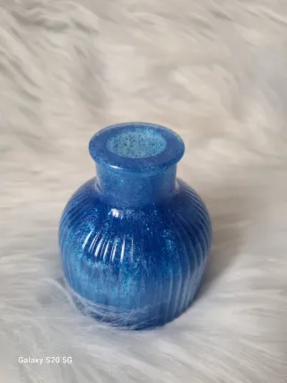 Diffusore profumo per bastoncini blu glitter