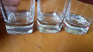 Set 3 Bicchieri Vetro Quadrati Rossi