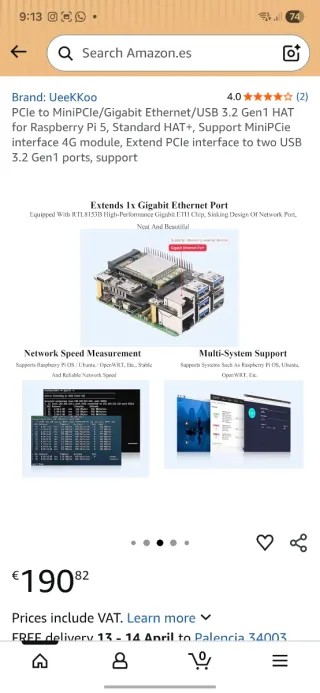 Kit Expansión Waveshare PCIe a MiniPCIe