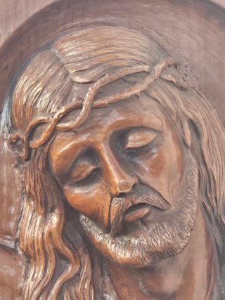 Bassorilievo Gesù Cristo in legno