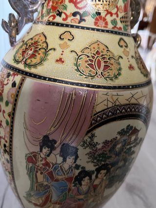 Jarrón Chino Antiguo Cerámica 45cm