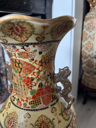 Jarrón Chino Antiguo Cerámica 45cm