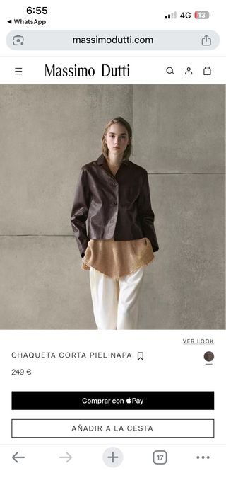 Chaqueta Massimo Dutti Marrón Piel