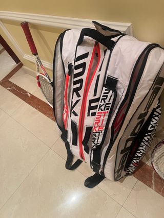 Raquetero Babolat pure Srike Blanco y Rojo