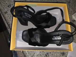 Sandalias de tacón New Youth negras talla 37