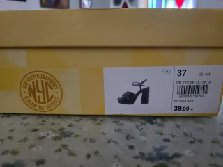Sandalias de tacón New Youth negras talla 37