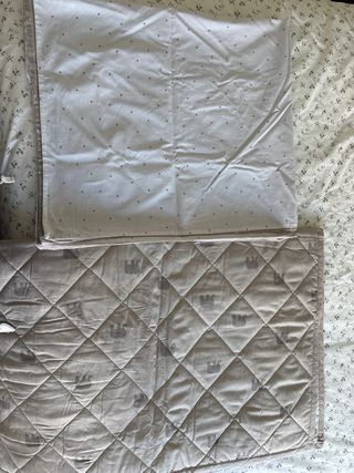 Conjunto cuna: colcha, funda nórdica, bajera.