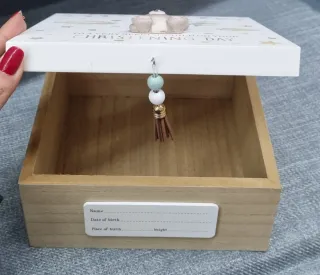 Caja de madera para bebé - Bautizo