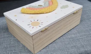 Caja de madera para bebé - Bautizo