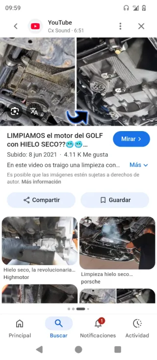 La limpieza criogénica (hielo seco) en coches