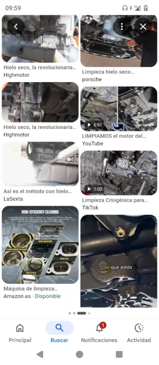 La limpieza criogénica (hielo seco) en coches