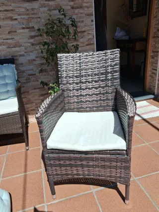 Conjunto de jardín ratán y metal