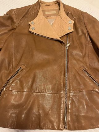 Cazadora Piel Massimo Dutti Marrón