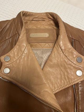 Cazadora Piel Massimo Dutti Marrón