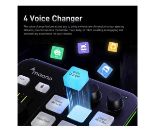 Maono Mezclador Audio Gaming Negro
