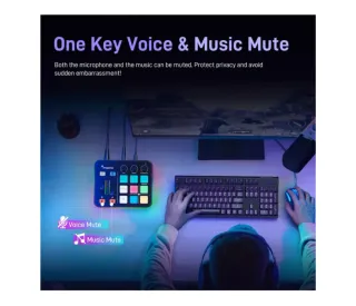 Maono Mezclador Audio Gaming Negro