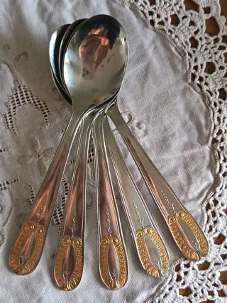Cucchiaini Tè Acciaio Inox Dorato