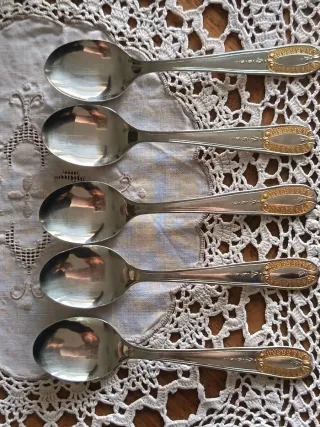 Cucchiaini Tè Acciaio Inox Dorato