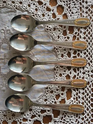 Cucchiaini Tè Acciaio Inox Dorato