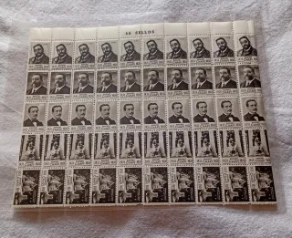 Pliego 50 Sellos Ruperto Chapi - 1951 -  Villena