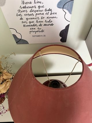 Lámpara de mesa vintage cerámica roja