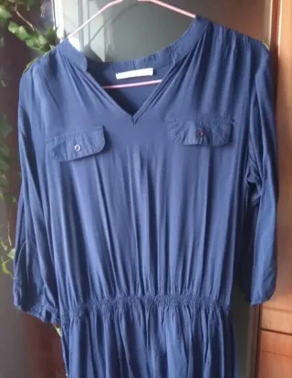 Vestido azul manga 3/4