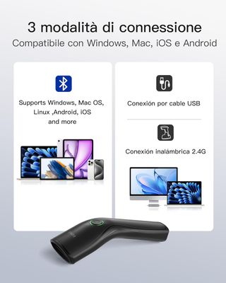 Lettore Codici a Barre 2D Wireless Scanner QR Code