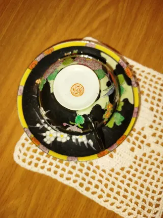 Juego Taza y Plato Porcelana Diseño Ave