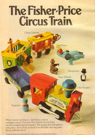 Fisher Price Little People vintage CircusTrain 991
