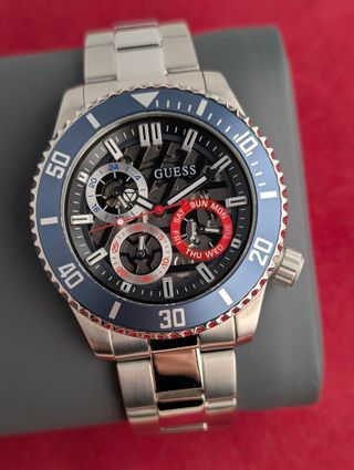 Orologio Guess Uomo Blu e Argento