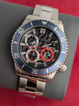 Orologio Guess Uomo Blu e Argento