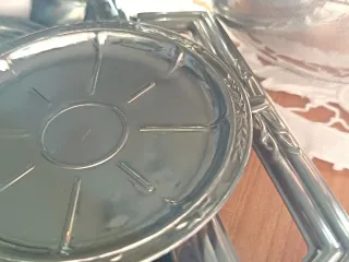 Vassoio e Sottobicchieri vintage Acciaio Inox