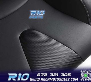 ASIENTO DEPORTIVO SEMI BAQUET ESTILO RS CUERO NEGRO