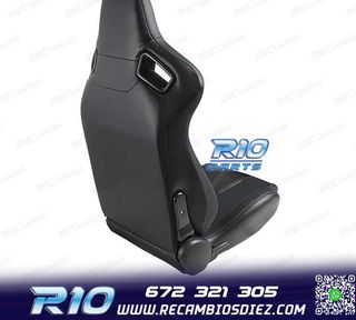 ASIENTO DEPORTIVO SEMI BAQUET ESTILO RS CUERO NEGRO