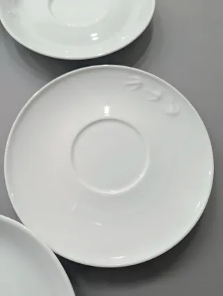 Set 6 Tazze da Tè Porcellana Bianca Rilievo