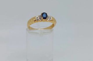 Anillo Zafiro Azul 18K Oro