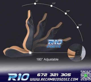 ASIENTO DEPORTIVO SEMI BAQUET ESTILO RS CUERO BEIGE