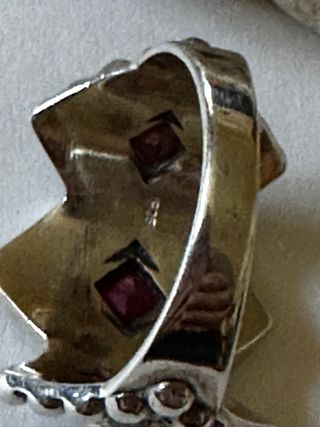 Anello artigianale argento e rubini