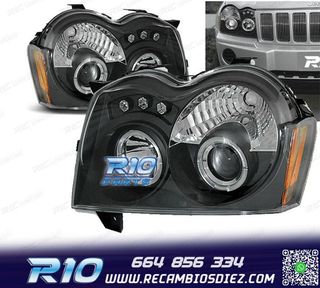 FAROS OJOS ANGEL LED JEEP GRAND CHEROKEE 05-08 NEGROS